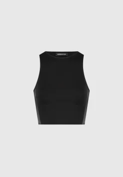 Racer Crop Top with Satin Panels -^Manière De Voir Online