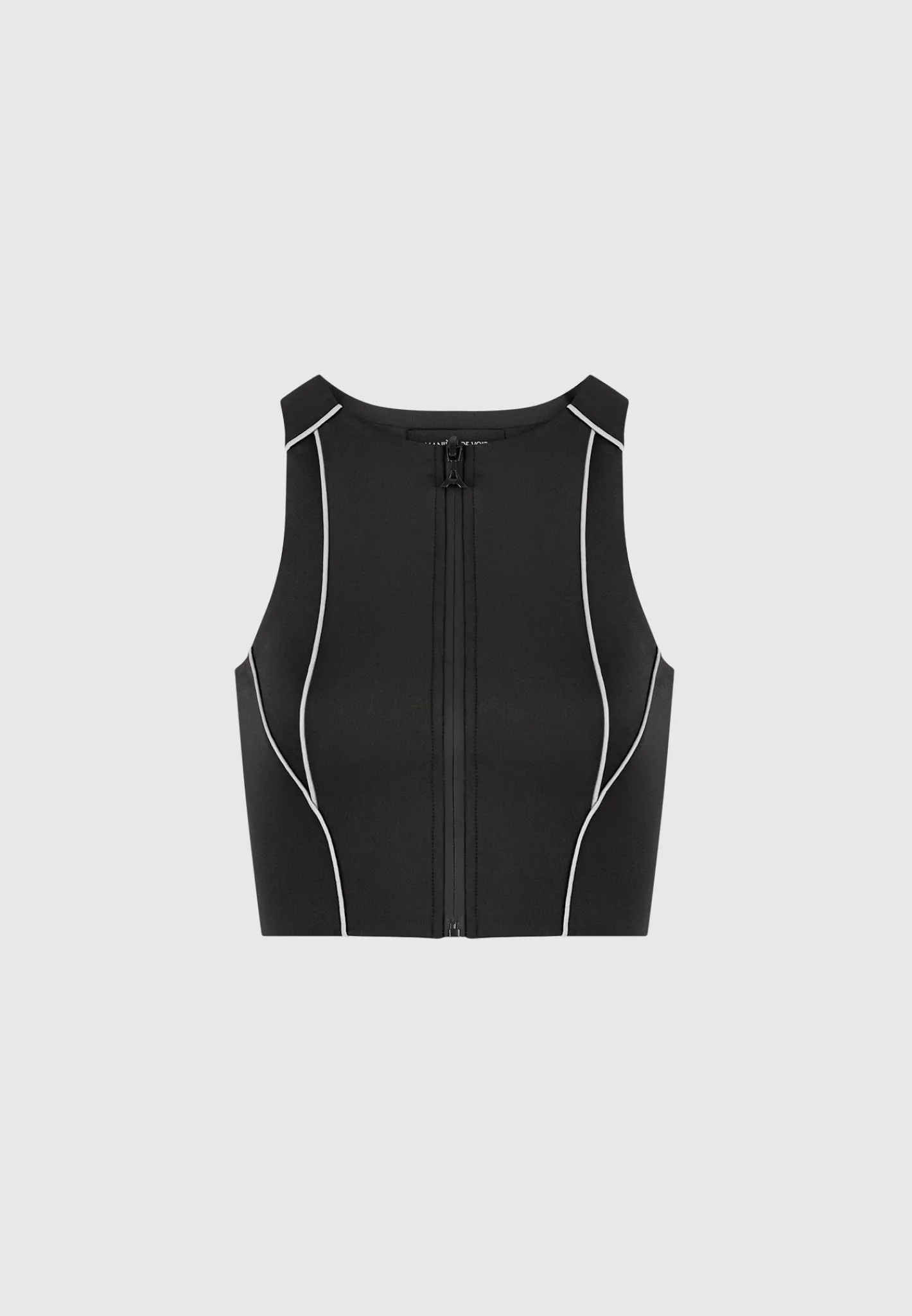Reflective Piped Racer Crop Top -^Manière De Voir Online