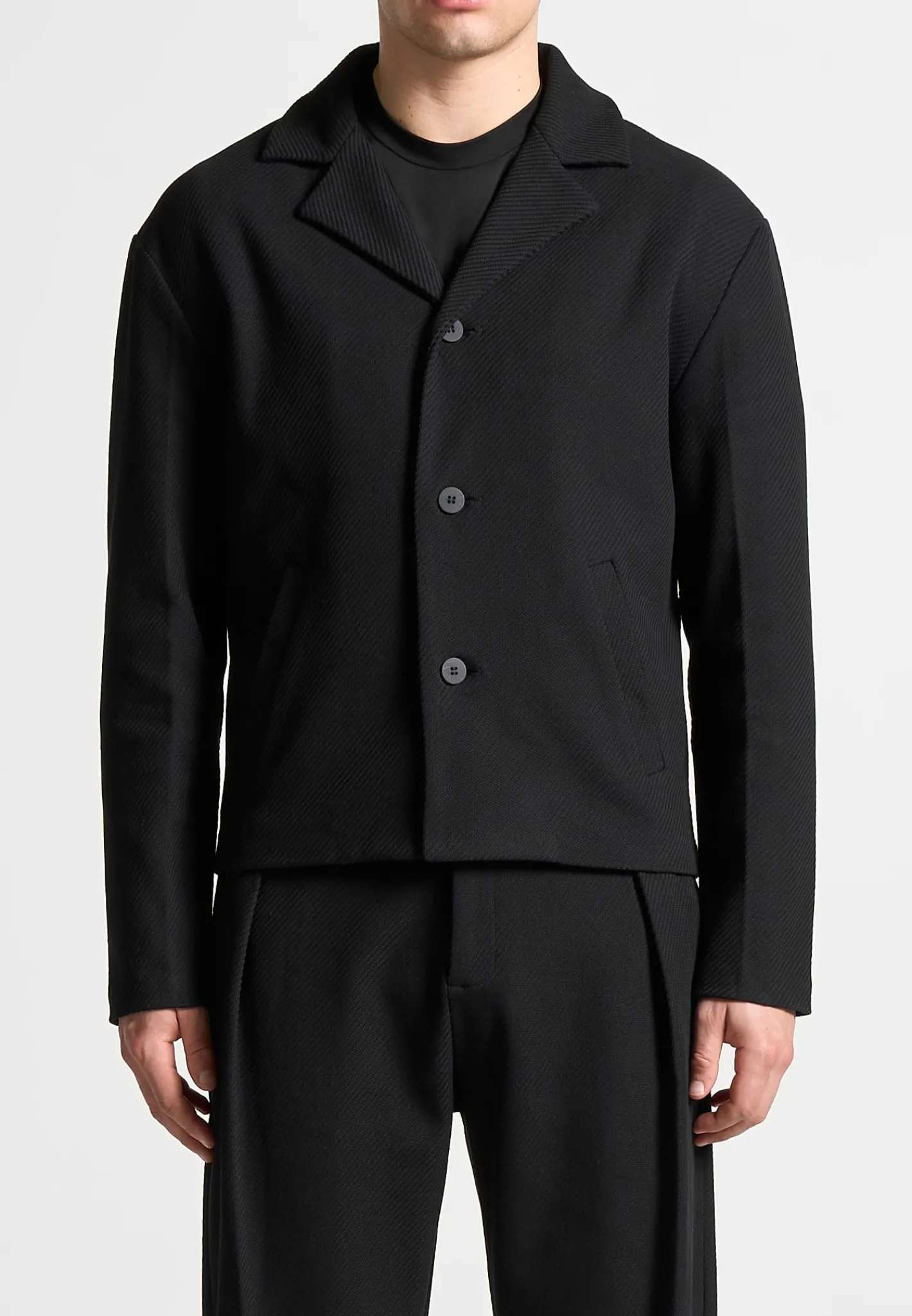 Revere Collar Twill Jacket -^Manière De Voir Fashion