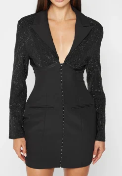Rhinestone Corset Blazer Dress -^Manière De Voir Fashion