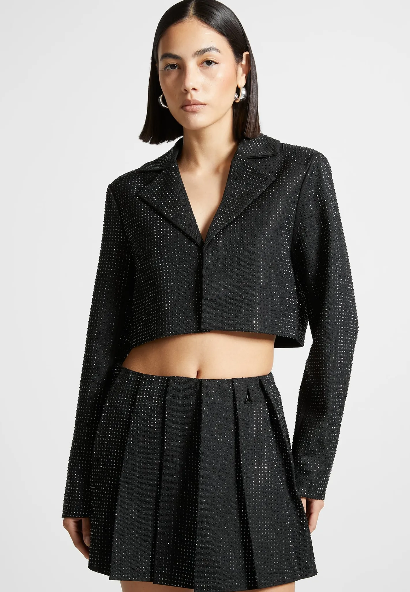 Rhinestone Cropped Blazer -^Manière De Voir Sale
