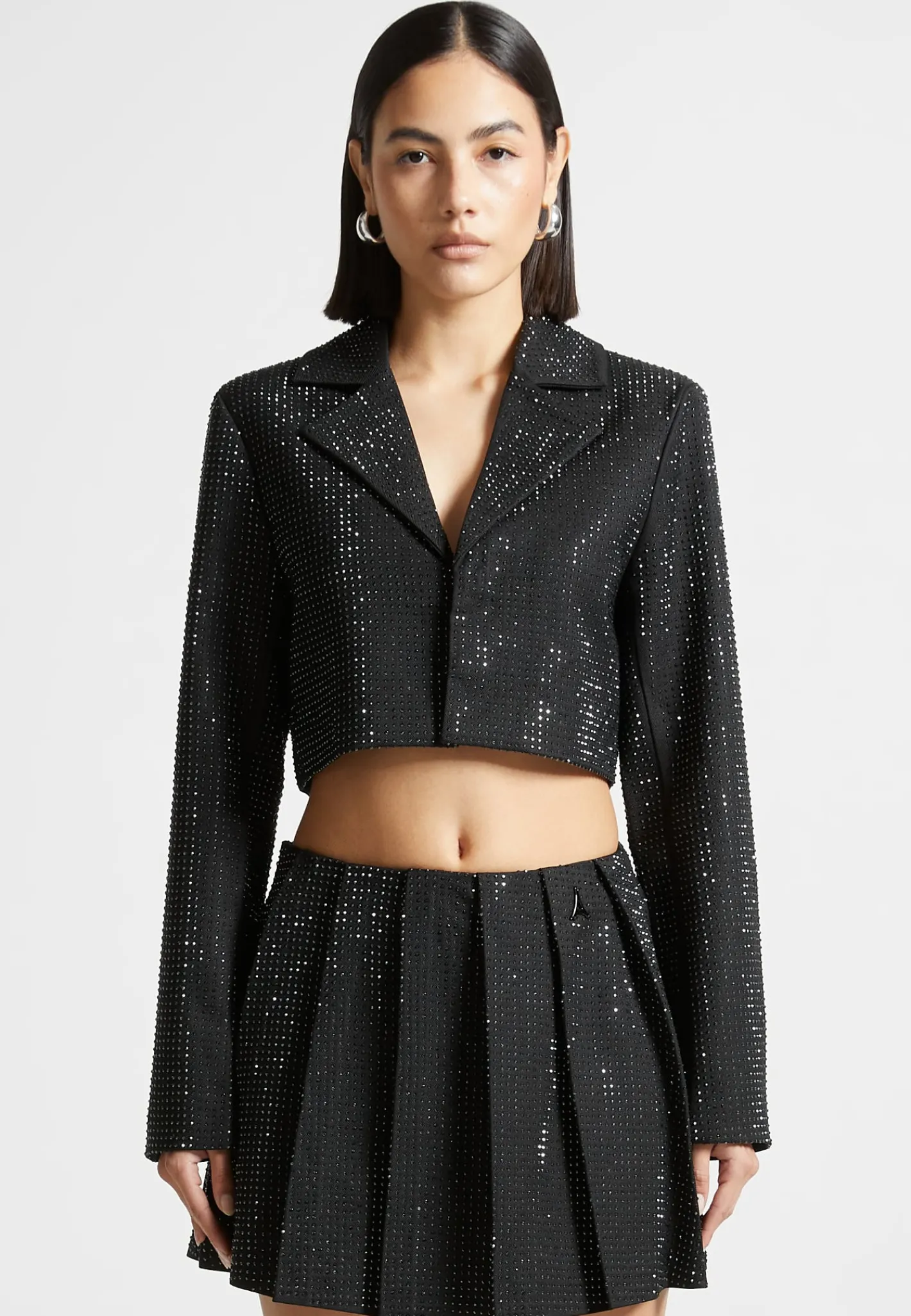 Rhinestone Cropped Blazer -^Manière De Voir Sale