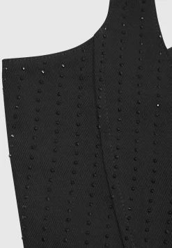 Rhinestone Denim Corset -^Manière De Voir Hot