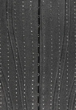 Rhinestone Denim Corset - Washed Grey^Manière De Voir Hot