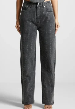 Rhinestone Mom Jeans - Washed Grey^Manière De Voir Clearance