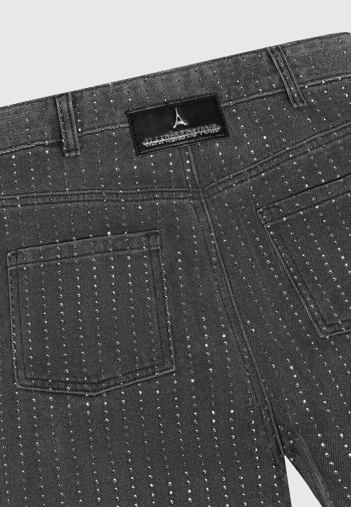 Rhinestone Mom Jeans - Washed Grey^Manière De Voir Clearance