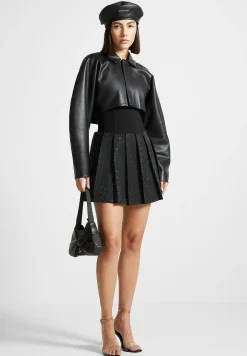 Rhinestone Pleated Mini Skort -^Manière De Voir Fashion