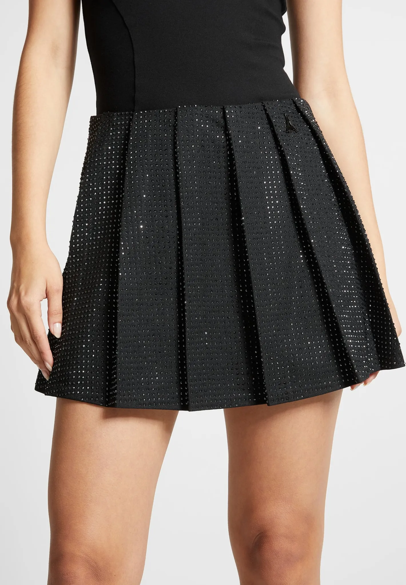 Rhinestone Pleated Mini Skort -^Manière De Voir Fashion