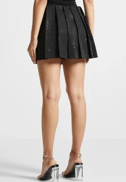 Rhinestone Pleated Mini Skort -^Manière De Voir Fashion
