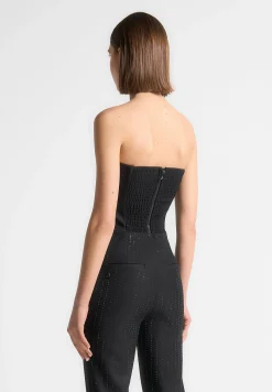 Rhinestone Tailored Bandeau Corset Top -^Manière De Voir Clearance