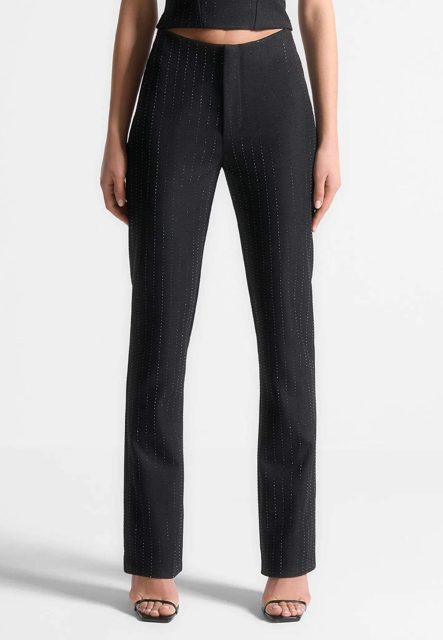 Rhinestone Tailored Straight Leg Trousers -^Manière De Voir Outlet