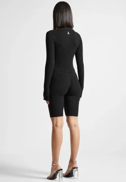 Ribbed Knit Long Sleeve Playsuit -^Manière De Voir Online