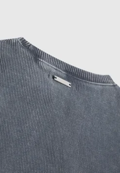 Ribbed Long Sleeve Top - Washed Blue^Manière De Voir Sale