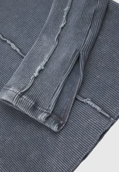 Ribbed Long Sleeve Top - Washed Blue^Manière De Voir Sale