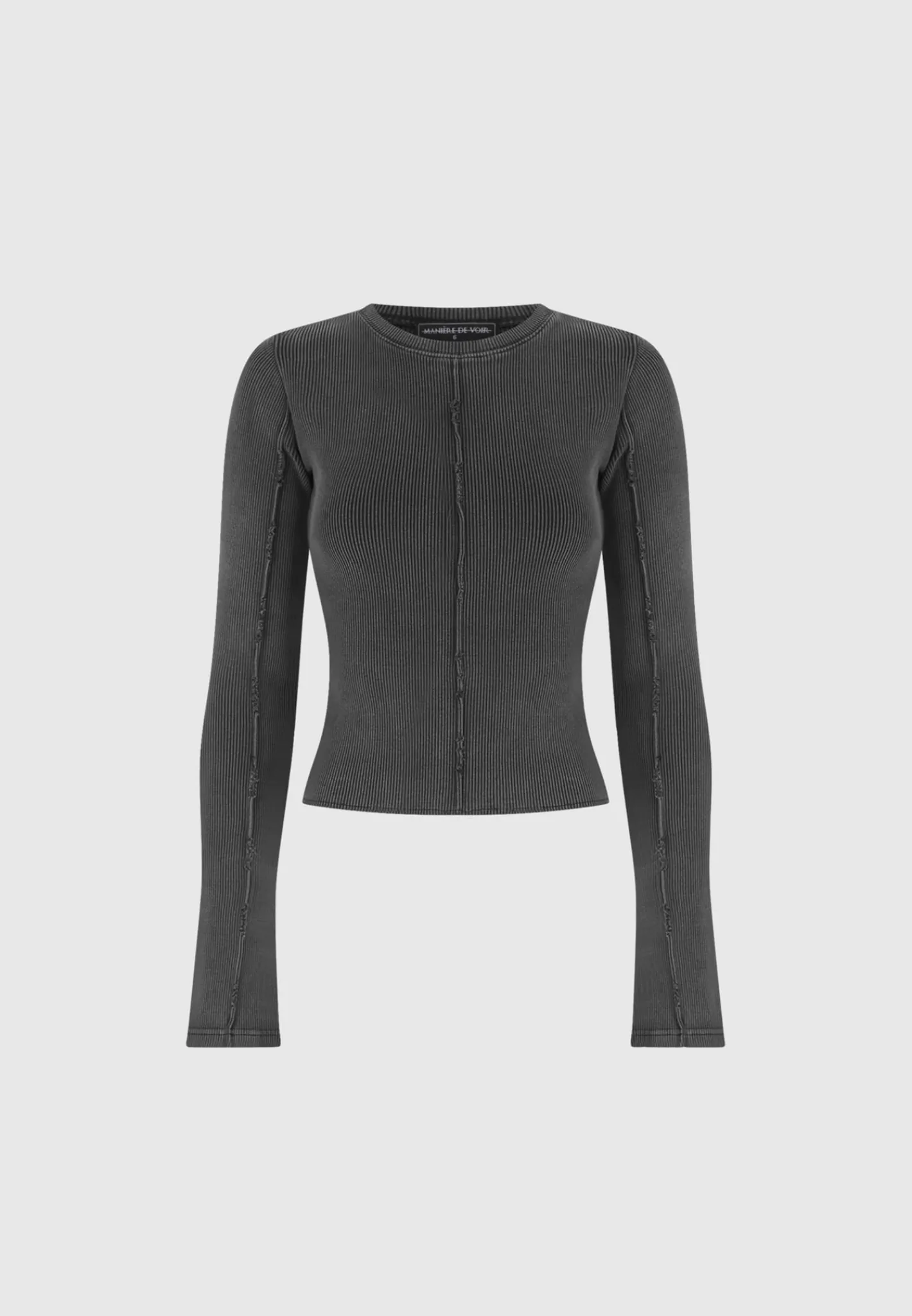 Ribbed Long Sleeve Top - Washed Grey^Manière De Voir Best