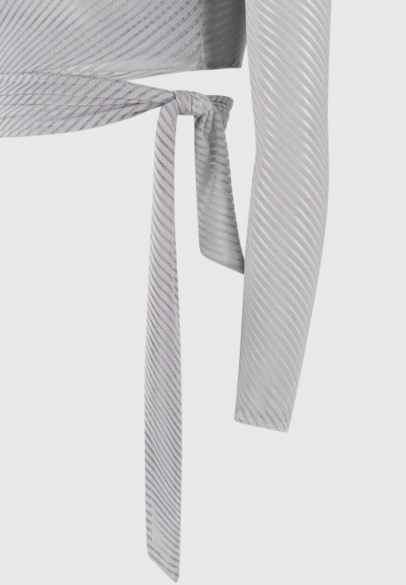 Ribbed Sheer Top with Tie -^Manière De Voir Discount