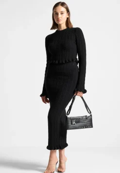 Ruffle Hem Ribbed Knit Top -^Manière De Voir New