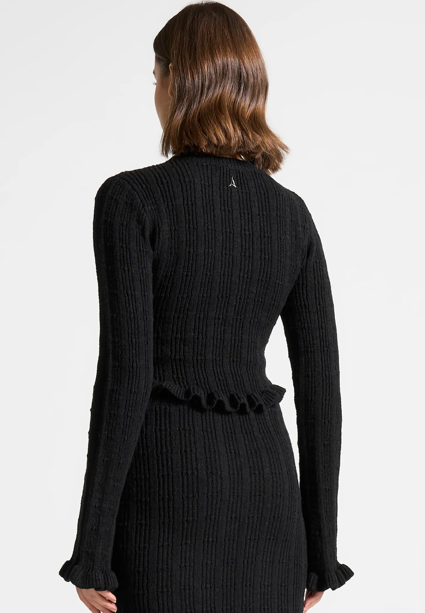 Ruffle Hem Ribbed Knit Top -^Manière De Voir New