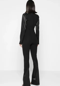 Satin and Bandage Flared Jumpsuit -^Manière De Voir New