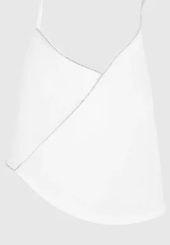 Satin Embellished Open Back Mini Dress -^Manière De Voir New