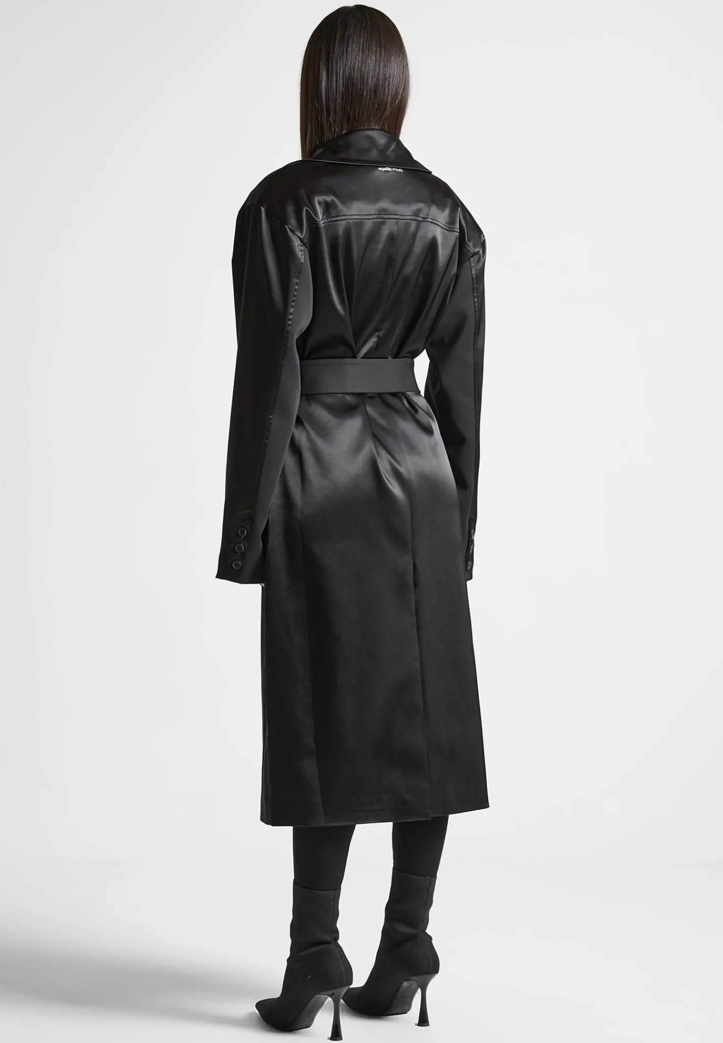 Satin Neoprene Longline Trench Coat -^Manière De Voir Online