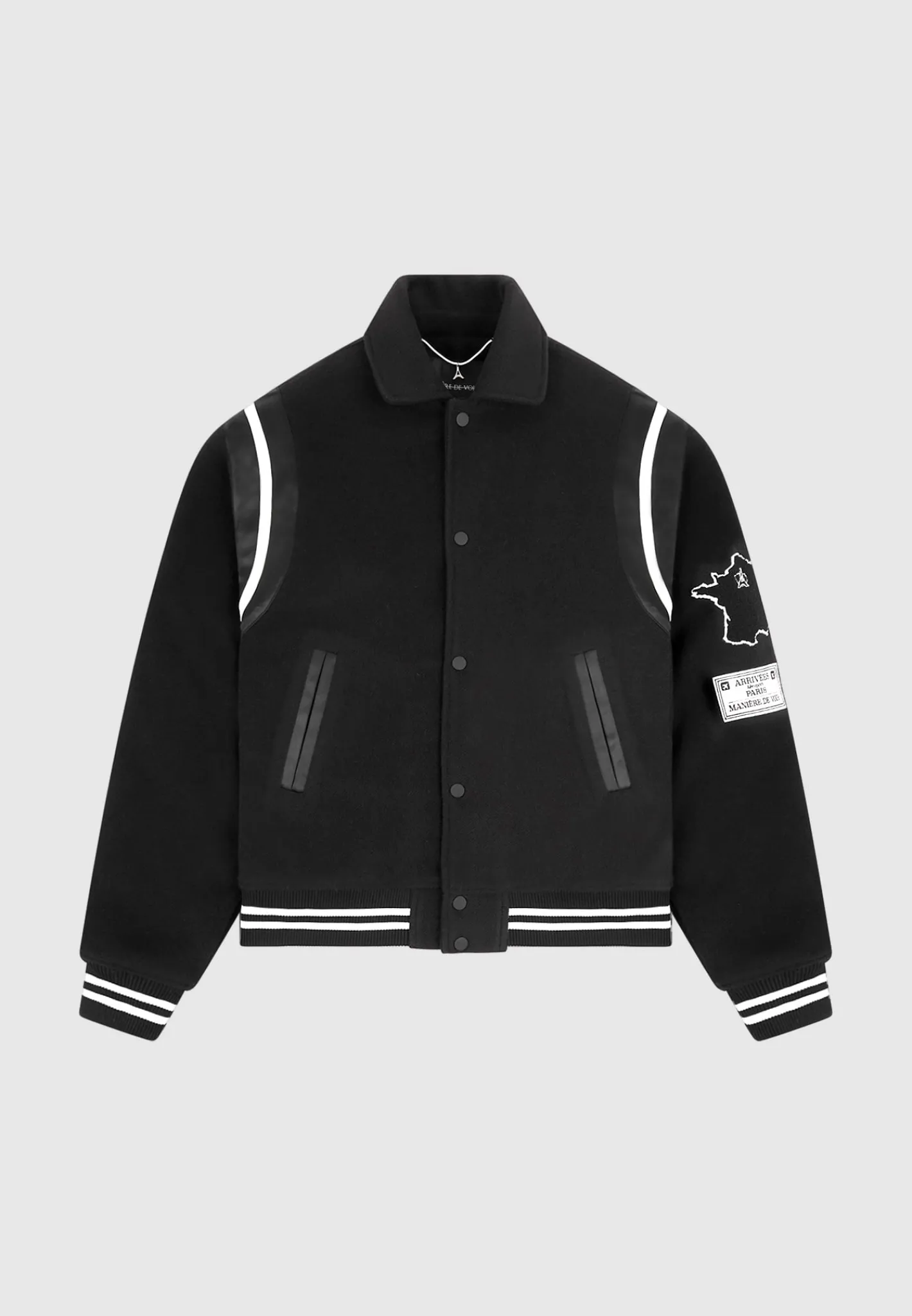 Satin Panel Eiffel Varsity Jacket -^Manière De Voir Sale