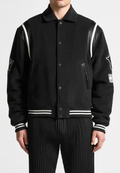 Satin Panel Eiffel Varsity Jacket -^Manière De Voir Sale