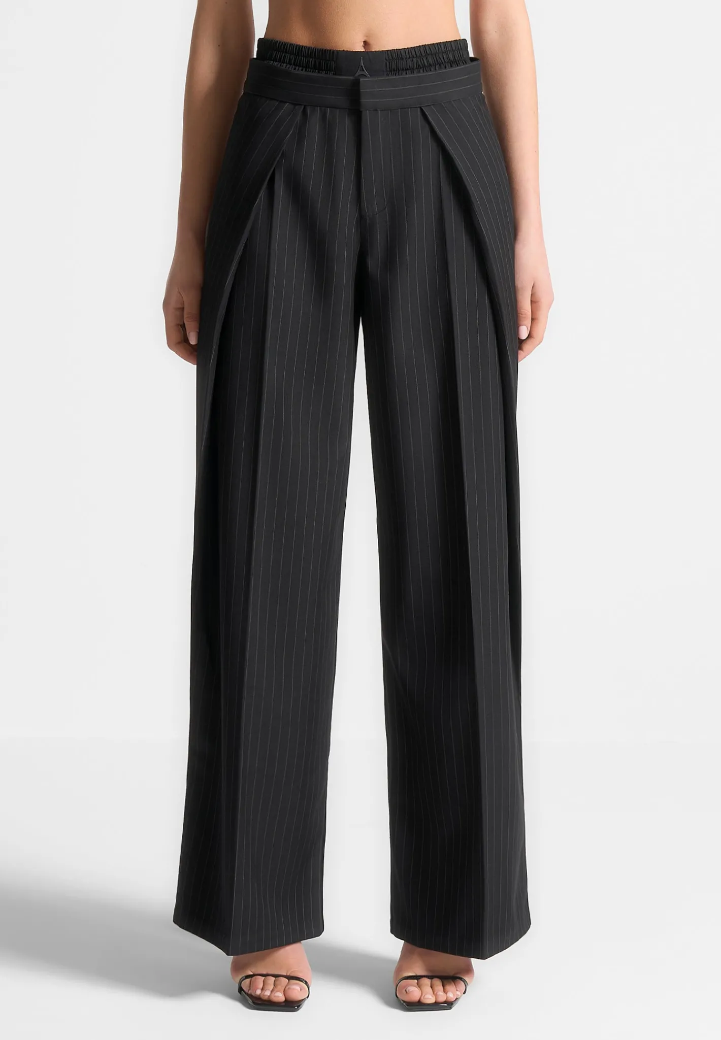 Satin Waistband Pinstripe Trousers -^Manière De Voir Discount