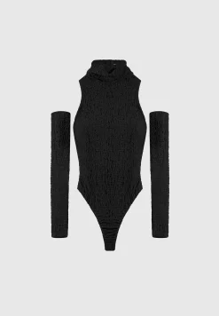 Seersucker Cowl Neck Bodysuit -^Manière De Voir Clearance