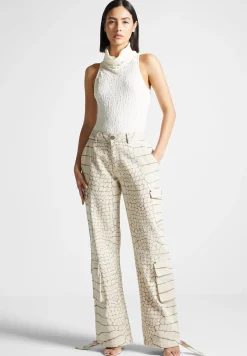 Seersucker Cowl Neck Bodysuit -^Manière De Voir Sale
