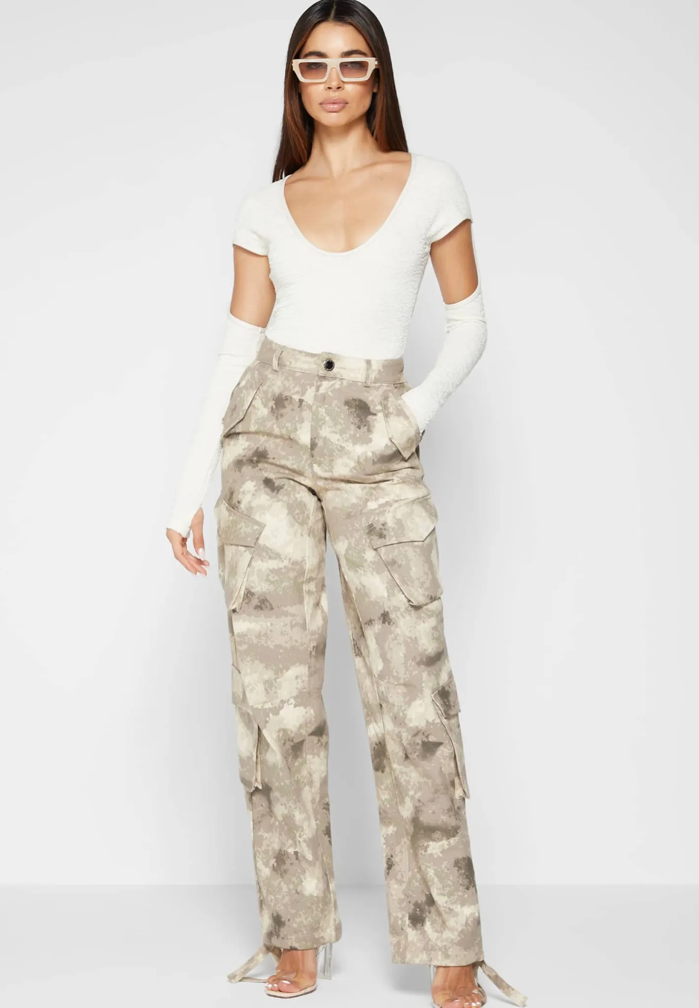 Shirred Cut Out Bodysuit - Off White^Manière De Voir Hot