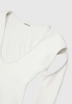 Shirred Cut Out Bodysuit - Off White^Manière De Voir Hot