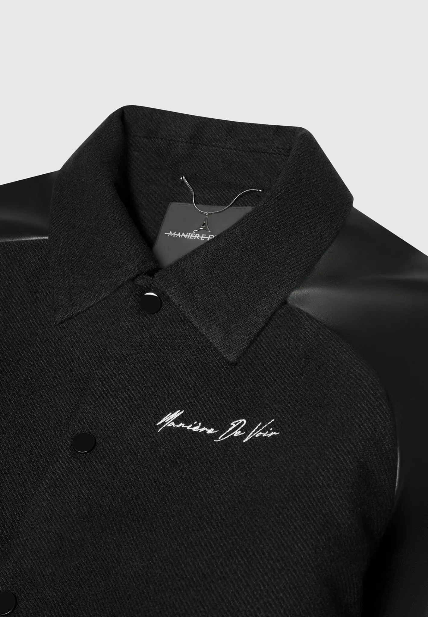 Signature Vegan Leather Raglan Varsity Jacket -^Manière De Voir New