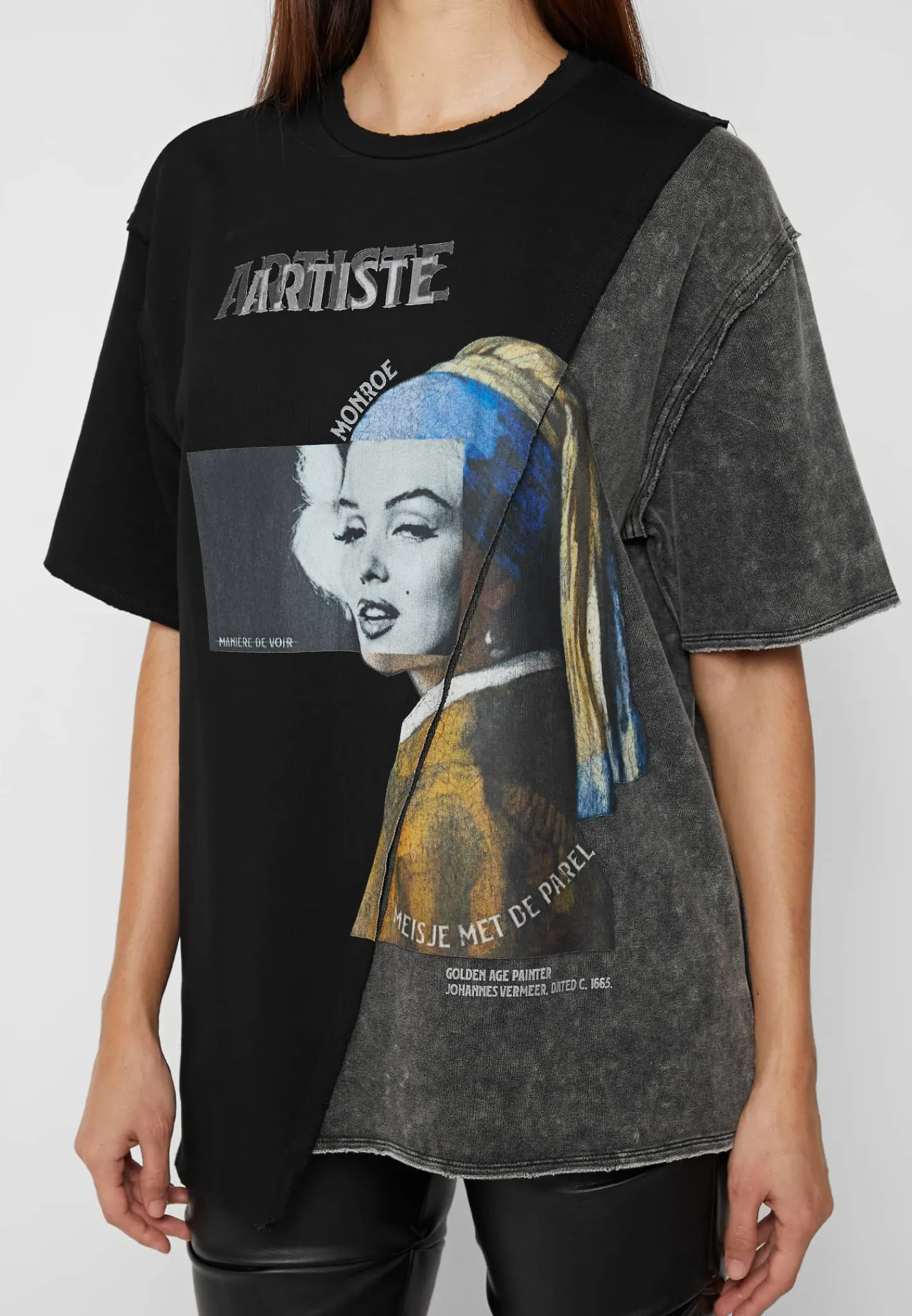 Split Graphic T Shirt - Washed Black^Manière De Voir Hot