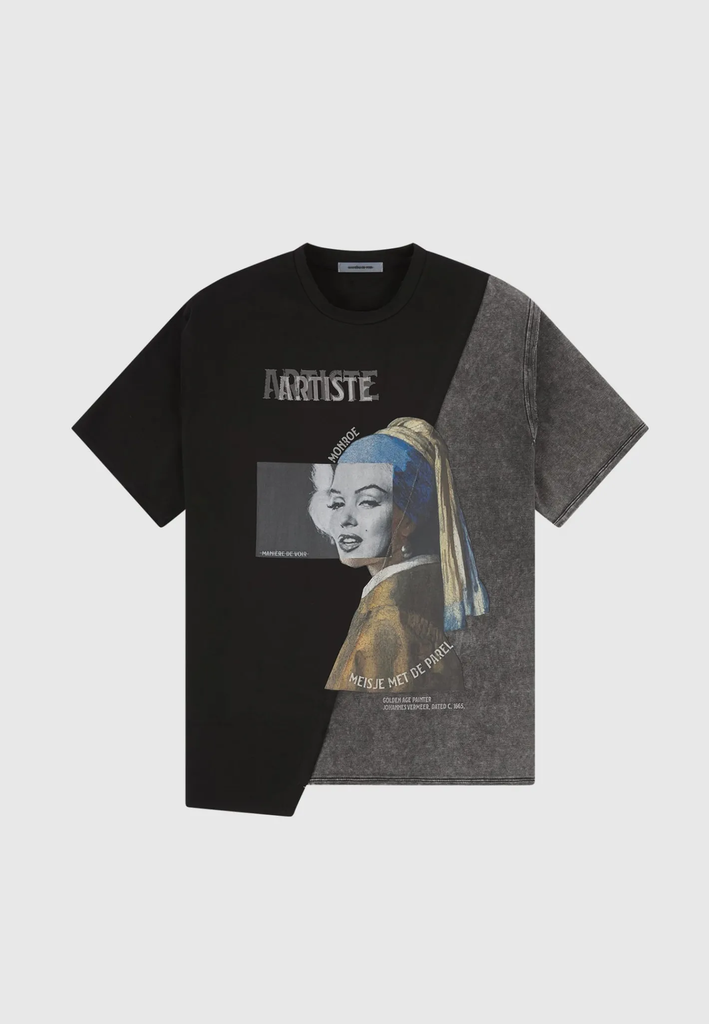 Split Graphic T Shirt - Washed Black^Manière De Voir Hot