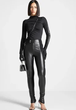 Split Vegan Leather Leggings -^Manière De Voir New
