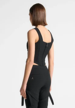Square Neck Pinstripe Corset Top -^Manière De Voir Online