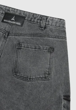 Strap Detail Cargo Jeans - Washed Grey^Manière De Voir Discount