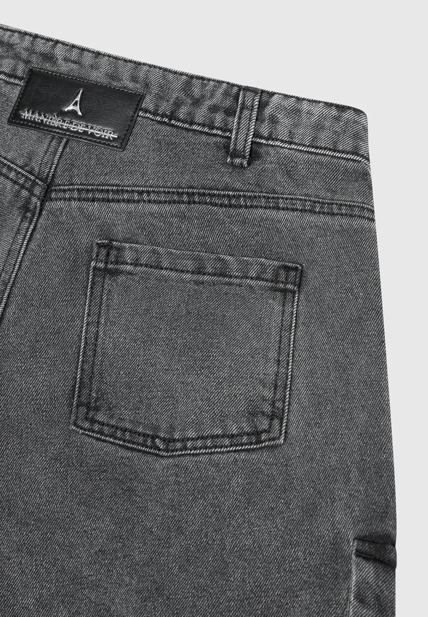 Strap Detail Cargo Jeans - Washed Grey^Manière De Voir Discount