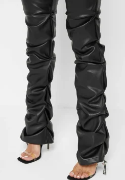 Tacked Vegan Leather Flared Trousers -^Manière De Voir Clearance