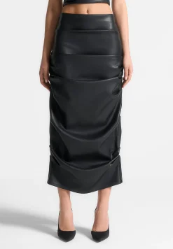 Tacked Vegan Leather Midaxi Skirt -^Manière De Voir Online