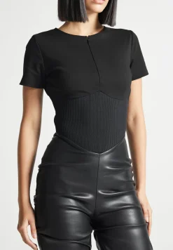 Tacked Vegan Leather T-Shirt Jumpsuit -^Manière De Voir Hot