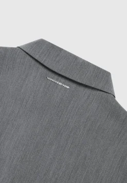 Tailored Zip Polo Top - Dark Grey^Manière De Voir Online