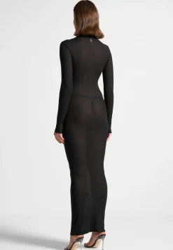 Éternelle Mock Neck Sheer Midaxi Dress -^Manière De Voir Sale