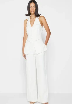 Trousers with Vegan Leather Pintuck -^Manière De Voir Discount