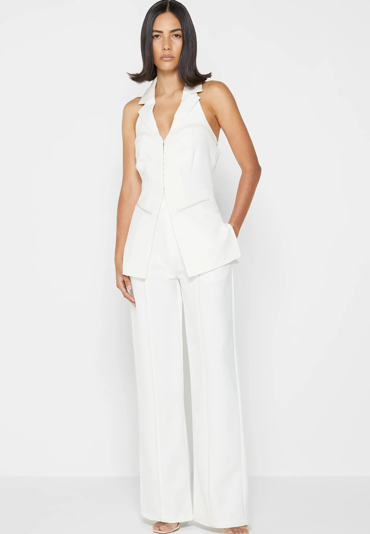 Trousers with Vegan Leather Pintuck -^Manière De Voir Discount