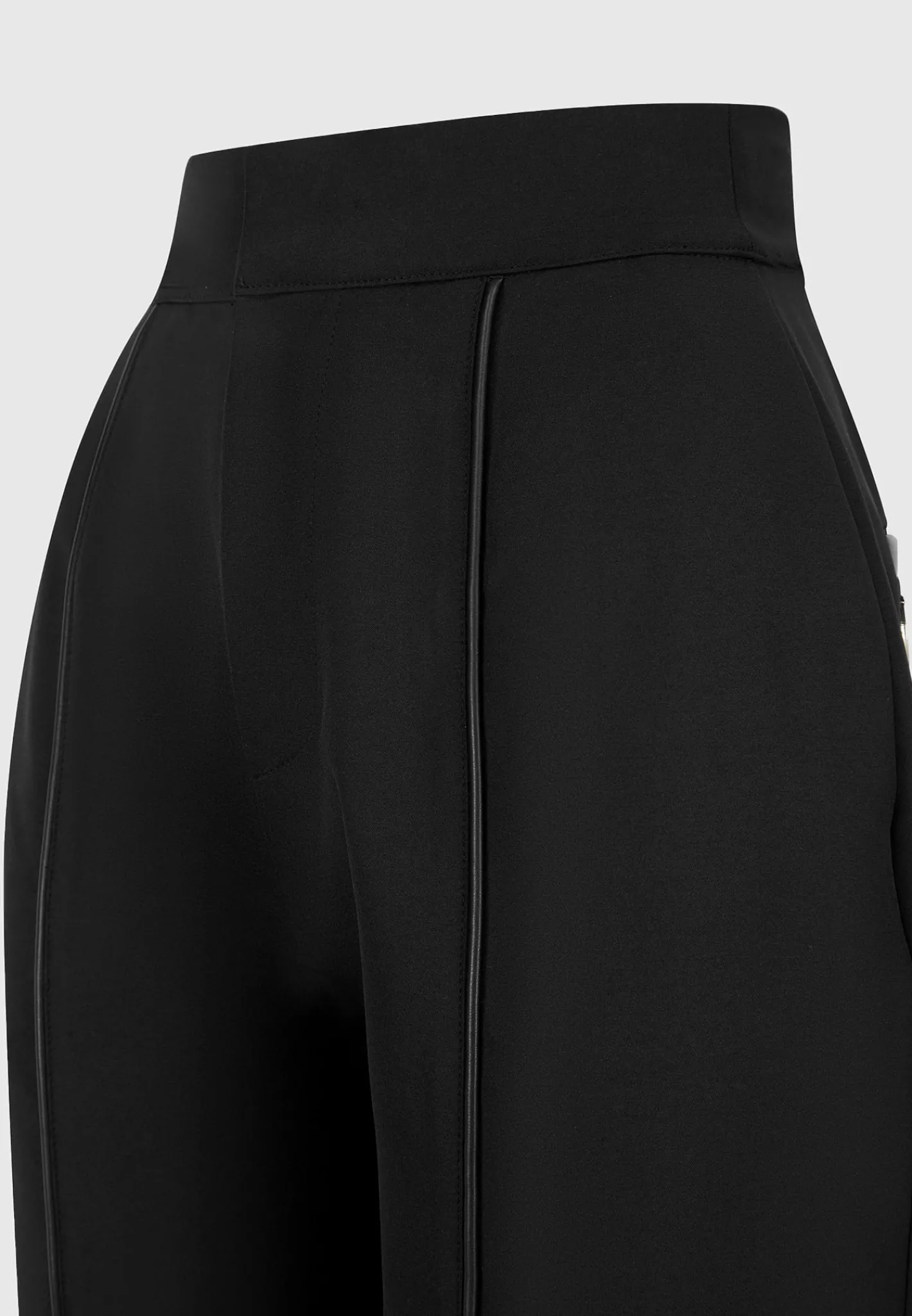 Trousers with Vegan Leather Pintuck -^Manière De Voir Discount