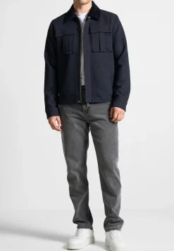 Twill Trucker Jacket with Velvet Collar -^Manière De Voir Clearance