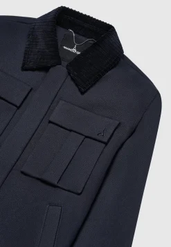 Twill Trucker Jacket with Velvet Collar -^Manière De Voir Clearance