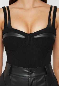 Twin Strap Ribbed Bodysuit -^Manière De Voir Sale
